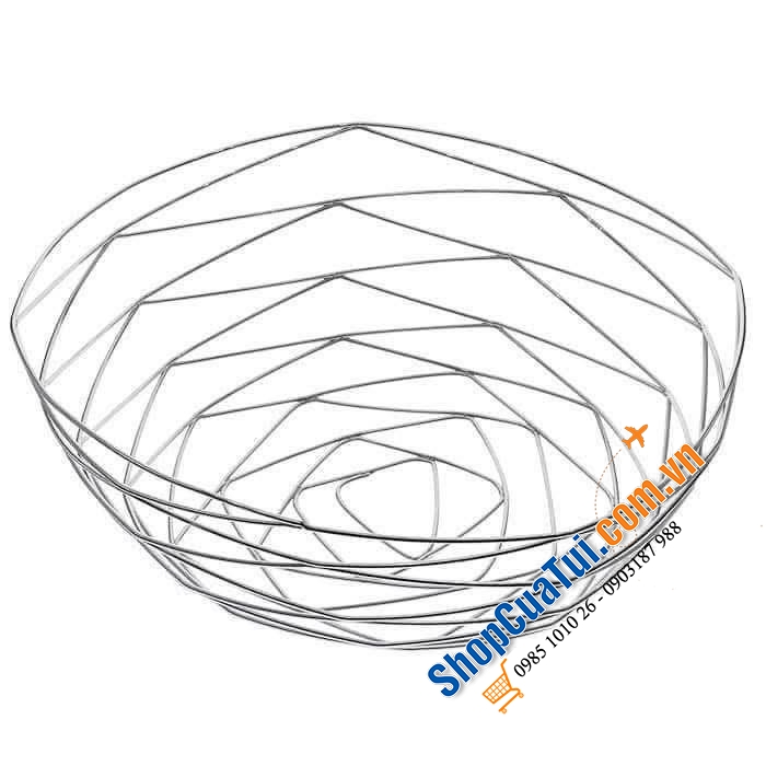 GIỎ ĐỰNG TRÁI CÂY, BÁNH MÌ CỠ VỪA TRÒN KIM LOẠI MẠ CROM SÁNG BÓNG.