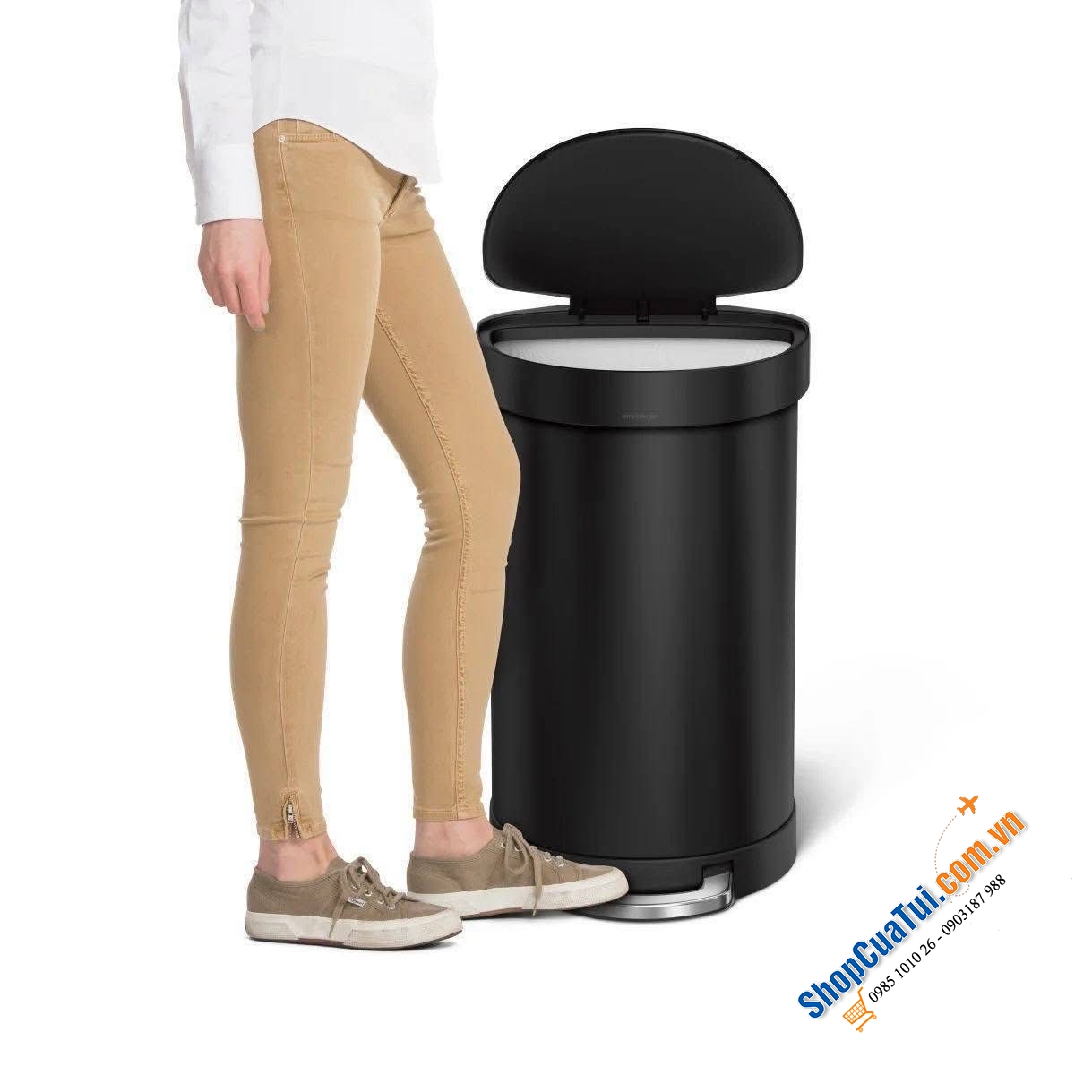 Thùng rác bán nguyệt Simplehuman 45l.