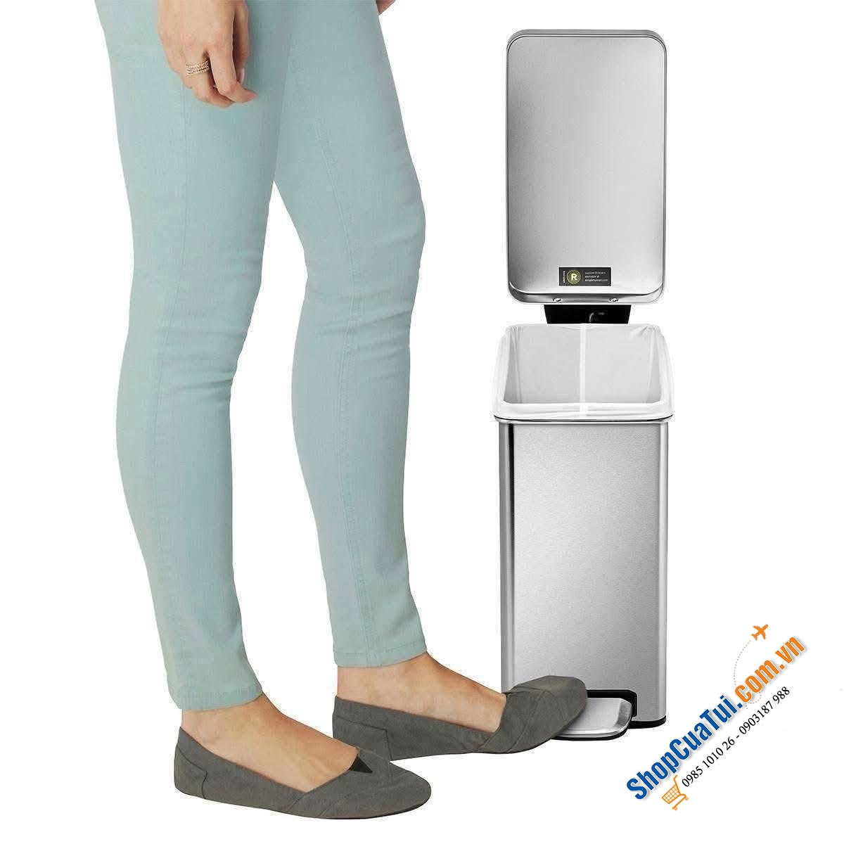 Thùng rác chữ nhật 10l Simplehuman - đẹp nuột nà luôn.