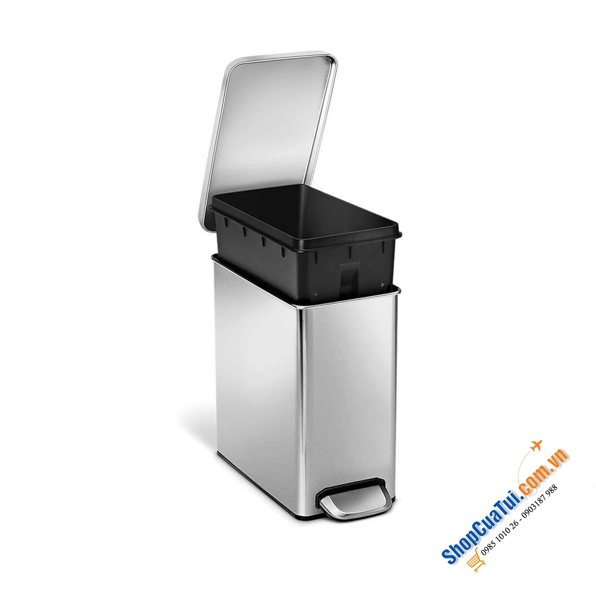 Thùng rác chữ nhật 10l Simplehuman - đẹp nuột nà luôn.