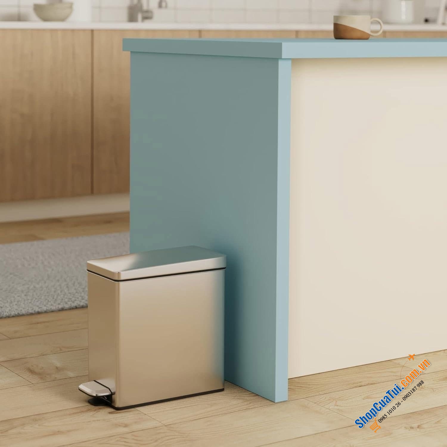 Thùng rác chữ nhật 10l Simplehuman - đẹp nuột nà luôn.