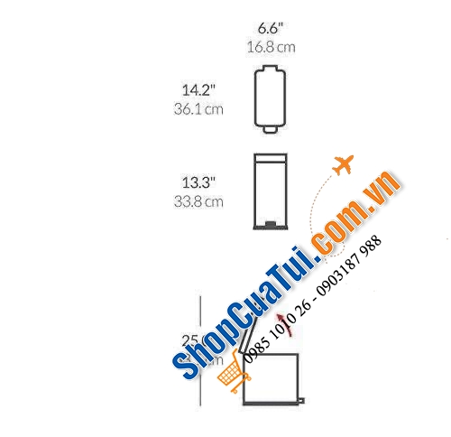 Thùng rác chữ nhật 10l Simplehuman - đẹp nuột nà luôn.