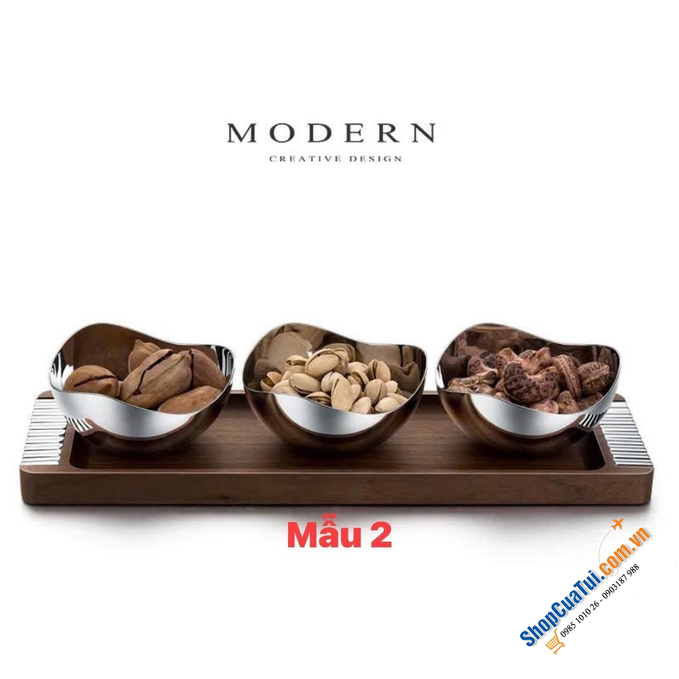 Set ba bát kèm khay Modern Bernadotte.