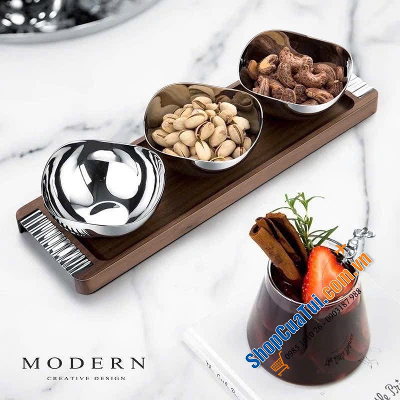 Set ba bát kèm khay Modern Bernadotte.