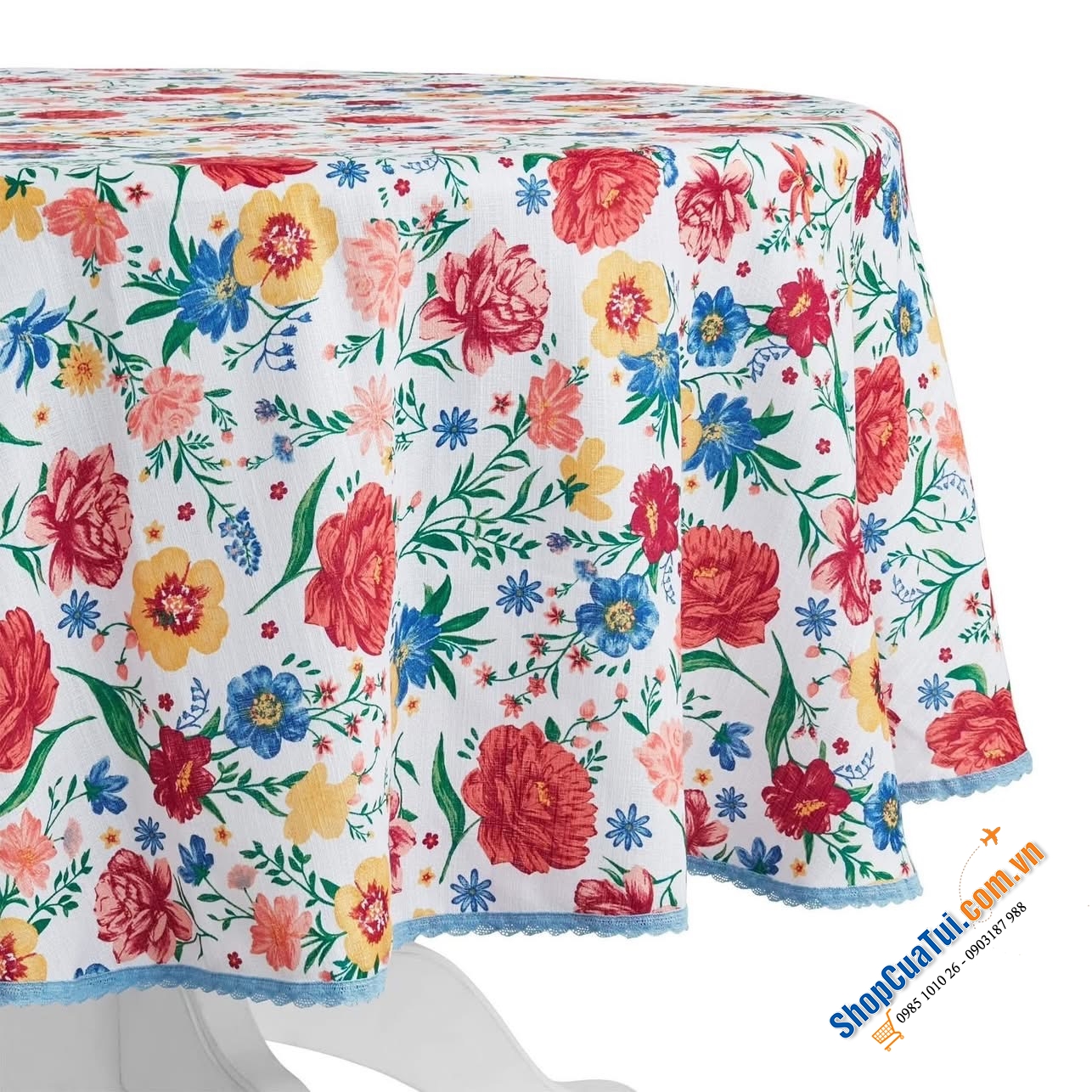 Khăn trải bàn tròn The Pioneer Woman Flowering Frontier đường kính 177,8cm.