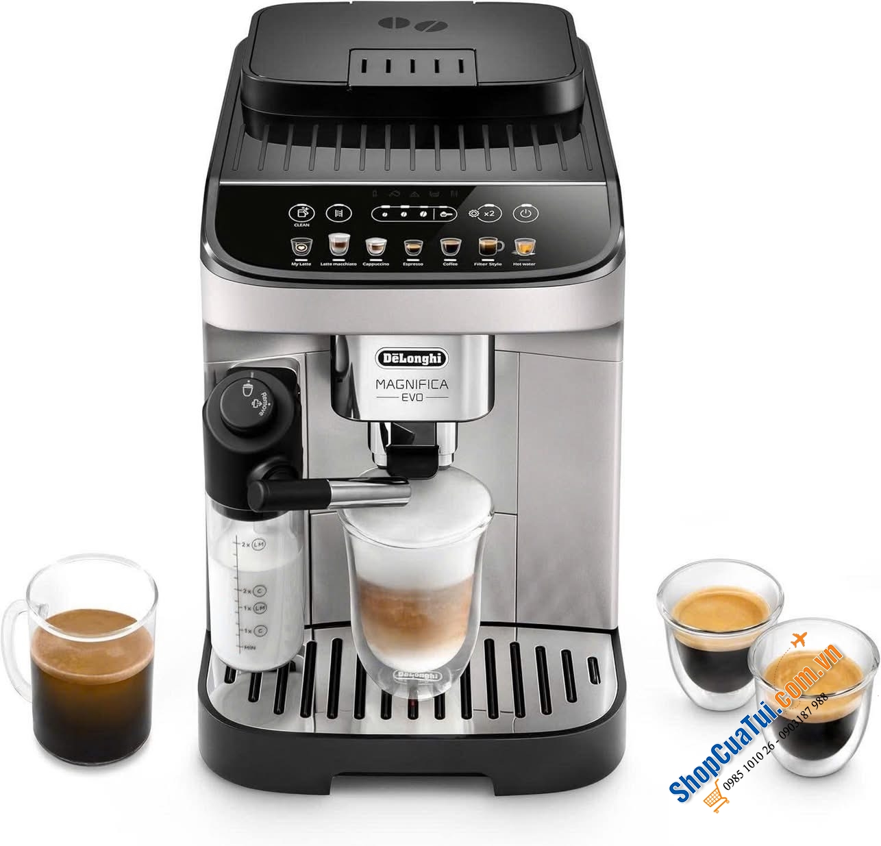MÁY PHA CÀ PHÊ TỰ ĐỘNG HOÀN TOÀN DE\\\\\\\'LONGHI MAGNIFICA EVO ECAM292.81.SB - MÀU BẠC - Made in Romania.