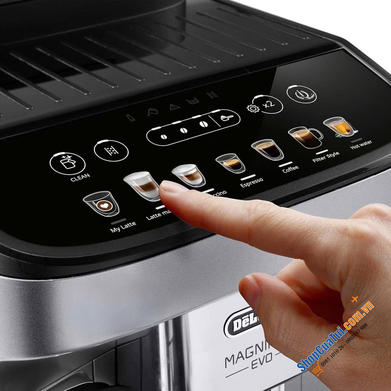 MÁY PHA CÀ PHÊ TỰ ĐỘNG HOÀN TOÀN DE\\\\\\\'LONGHI MAGNIFICA EVO ECAM292.81.SB - MÀU BẠC - Made in Romania.