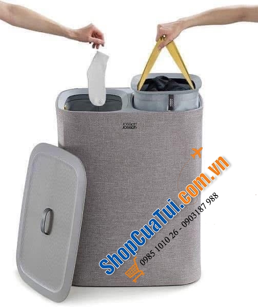 Thùng đựng đồ giặt Joseph Joseph 50003 Tota 90L màu xám.
