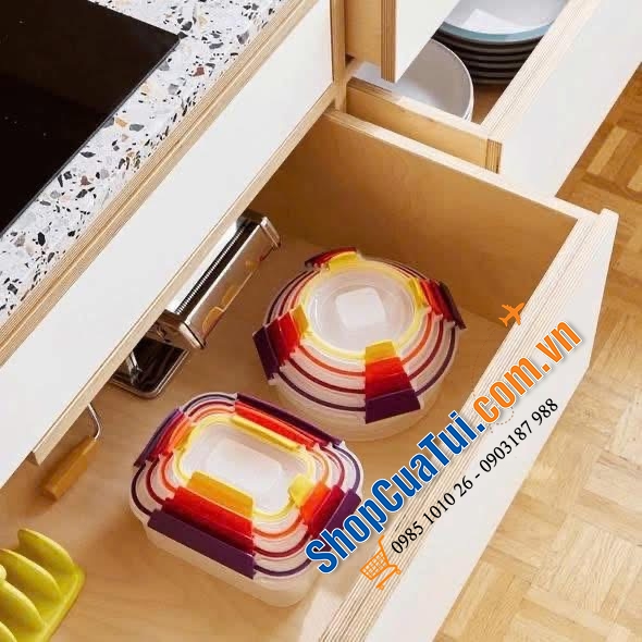 BỘ ĐỒ ĐỂ TỦ LẠNH JOSEPH JOSEPH 1000013 Nest™ Lock 8 MÓN (Multicolour).