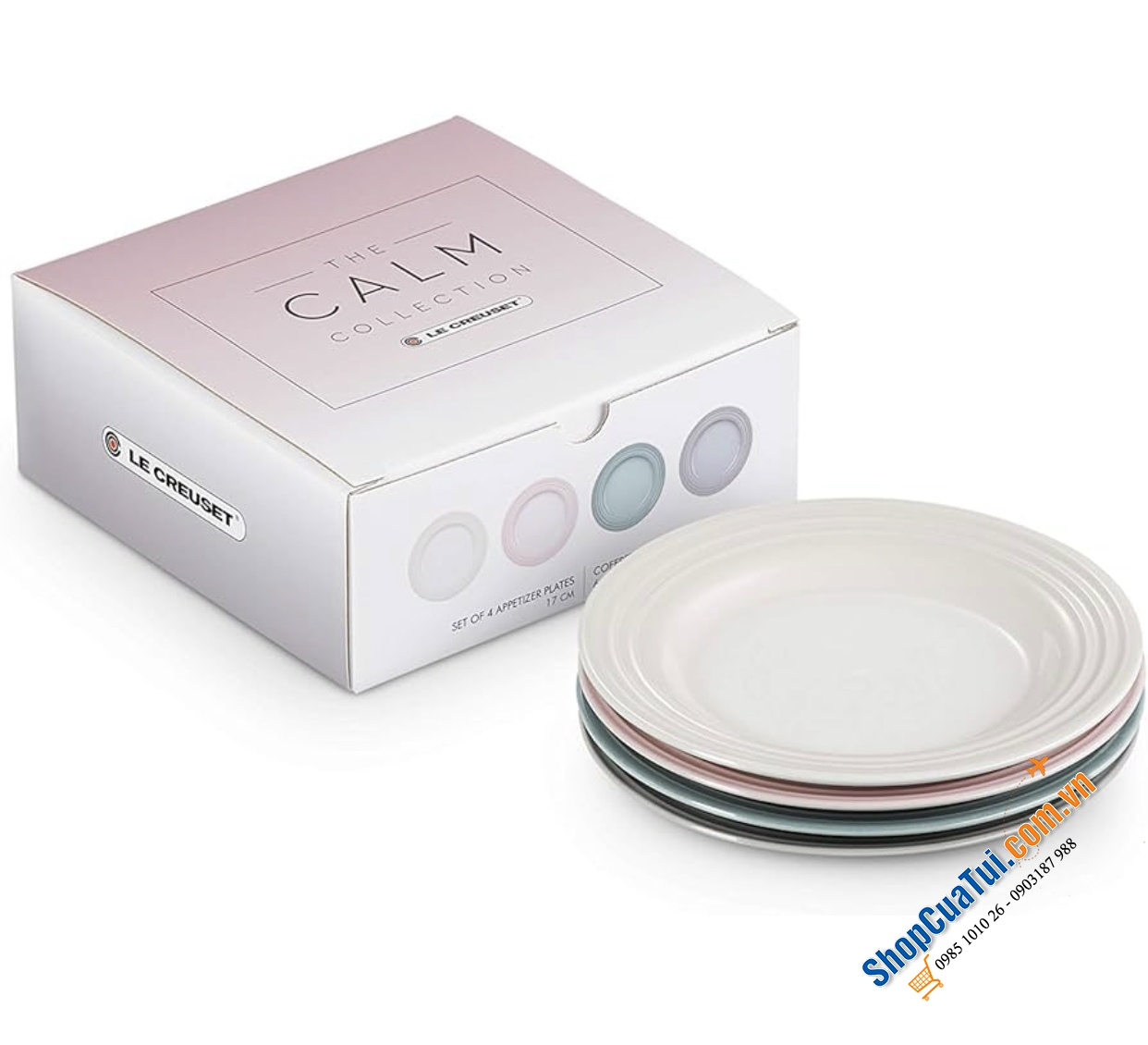 Set 4 đĩa LE CREUSET 17 CM Caml Collection- bộ sưu tập CAML mới cho mùa hè năm nay