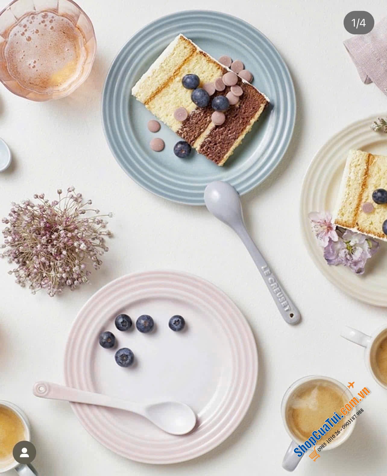 Set 4 đĩa LE CREUSET 17 CM Caml Collection- bộ sưu tập CAML mới cho mùa hè năm nay