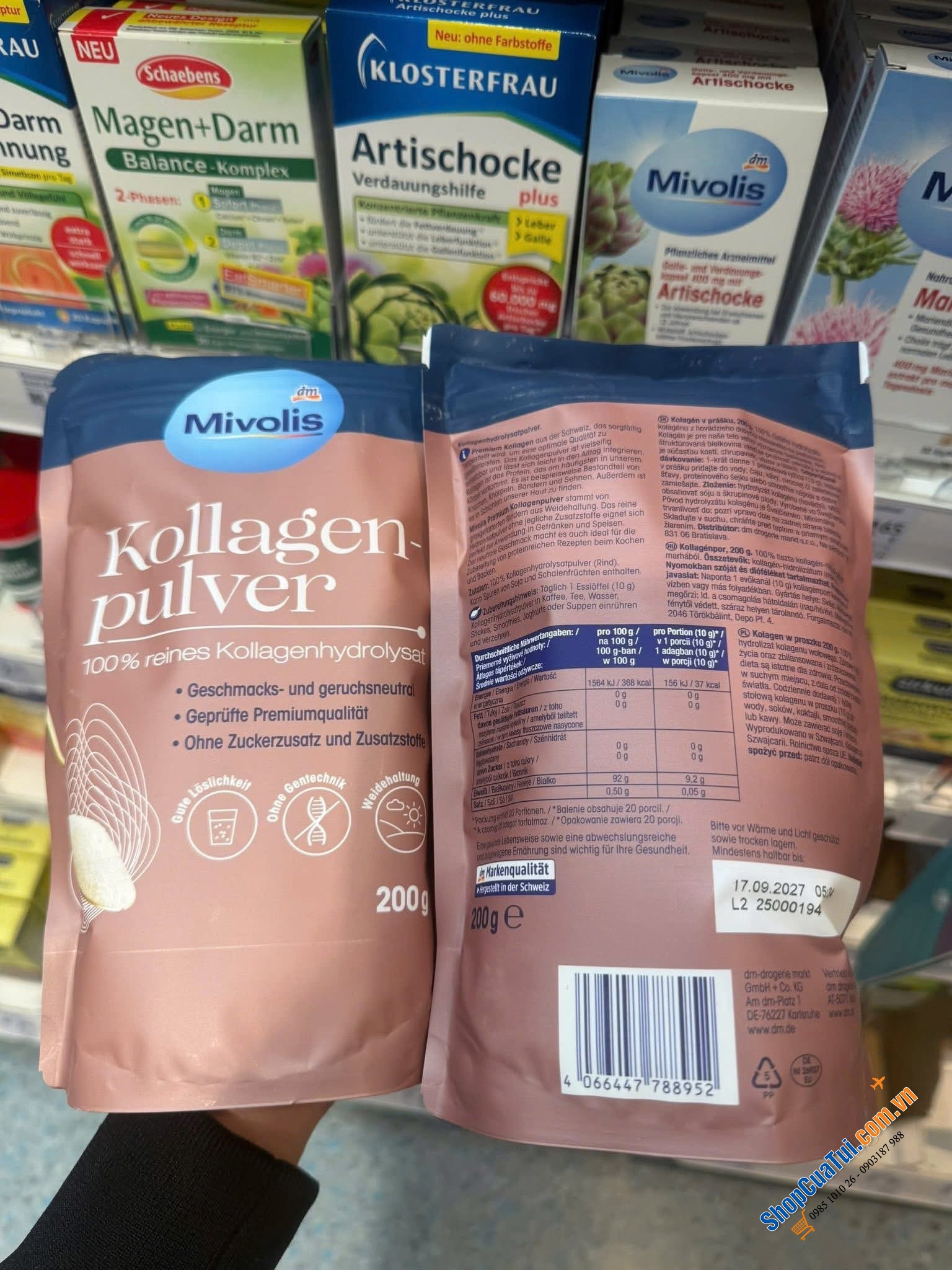 Collagen Mivolis dạng bột.