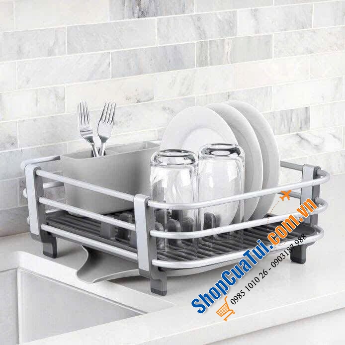 Giá úp bát khung nhôm OXO Good Grips.