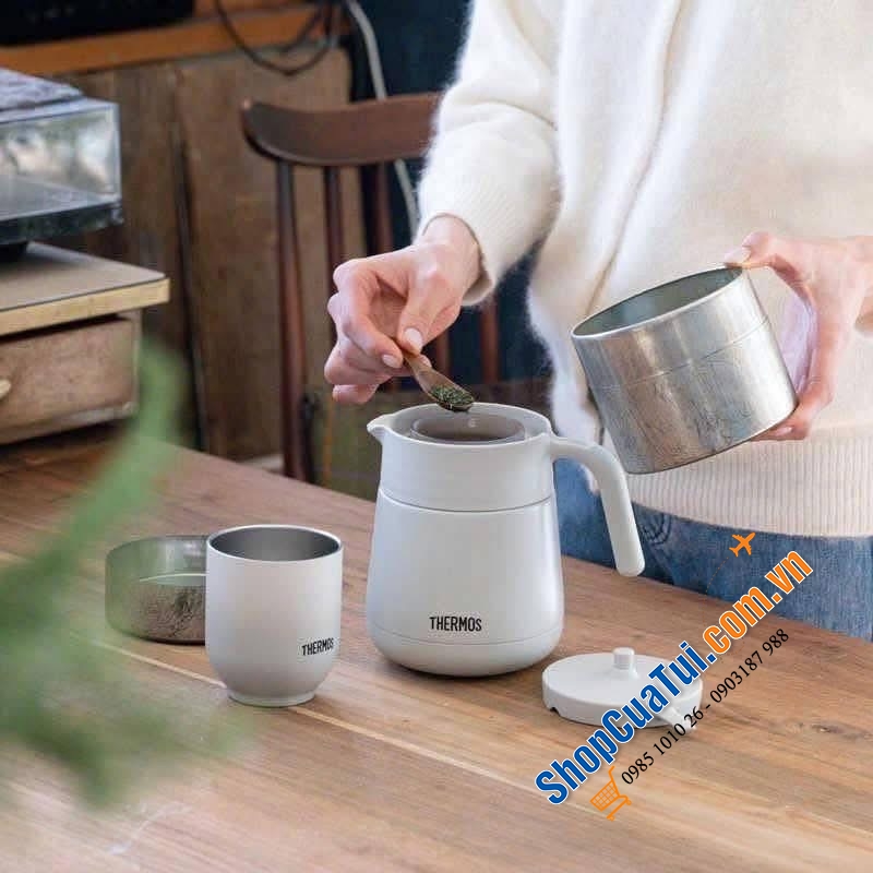 Ấm pha trà giữ nhiệt Thermos có lưới lọc TTE-700.