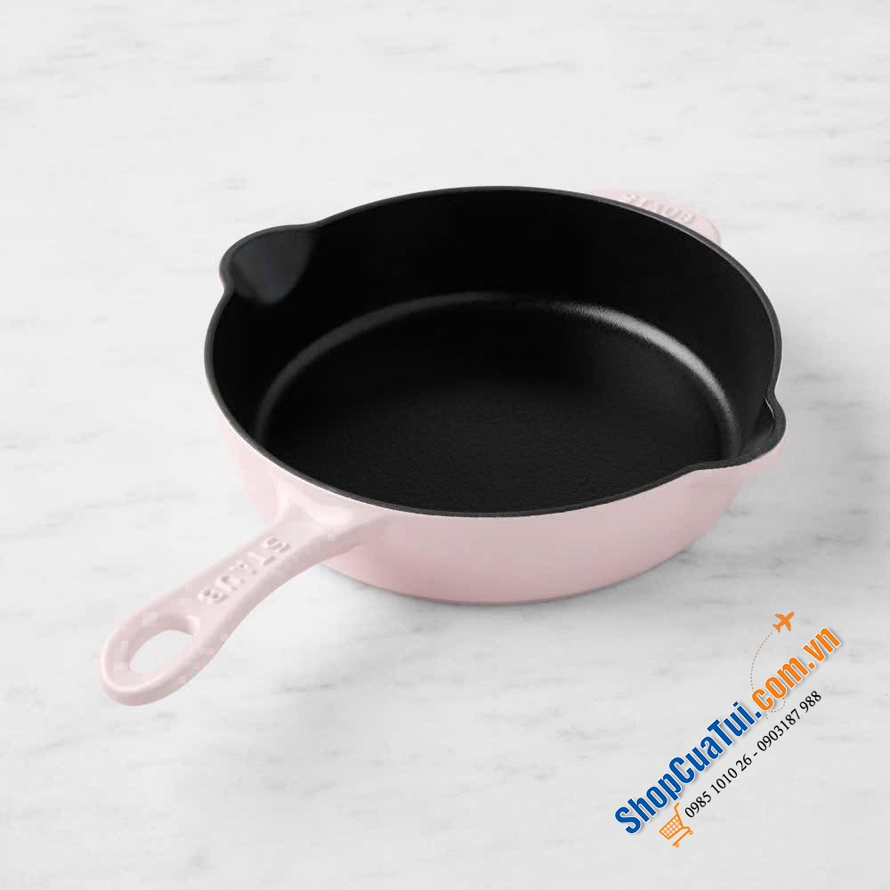 CHẢO GANG STAUB frying pan 22cm có tay cầm phụ - MADE IN FRANCE