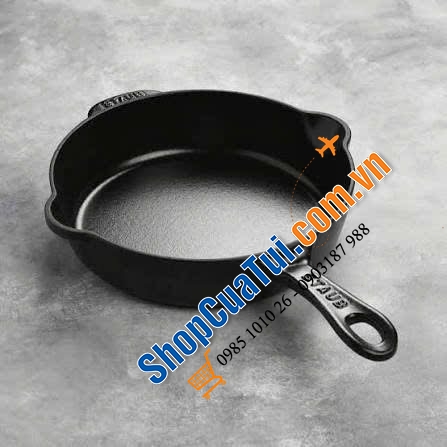 CHẢO GANG STAUB frying pan 22cm có tay cầm phụ - MADE IN FRANCE