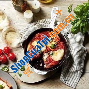 CHẢO GANG STAUB frying pan 22cm có tay cầm phụ - MADE IN FRANCE
