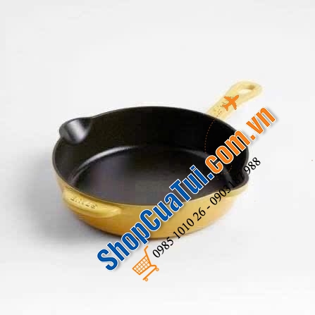 CHẢO GANG STAUB frying pan 22cm có tay cầm phụ - MADE IN FRANCE