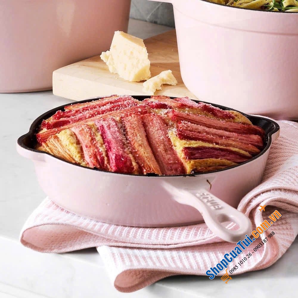 CHẢO GANG STAUB frying pan 22cm có tay cầm phụ - MADE IN FRANCE