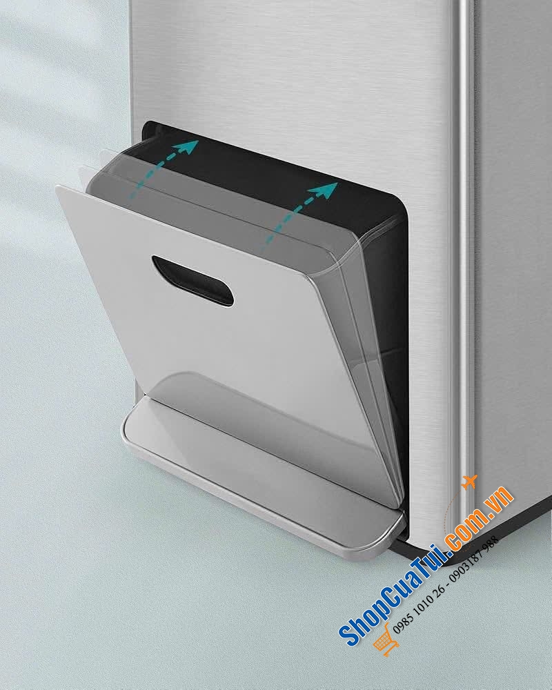 Thùng rác đạp chân 2 ngăn 17L + 1 ngăn 26L Songmics màu bạc - LTB550E60.
