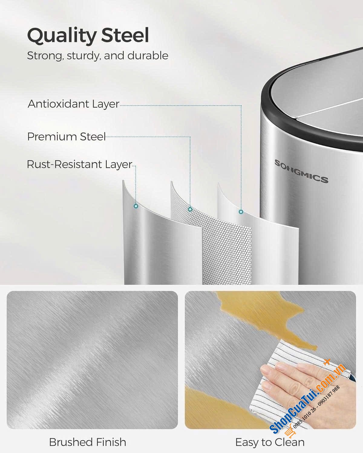 SIÊU PHẨM THÙNG RÁC ĐÔI SONGMICS 50L.