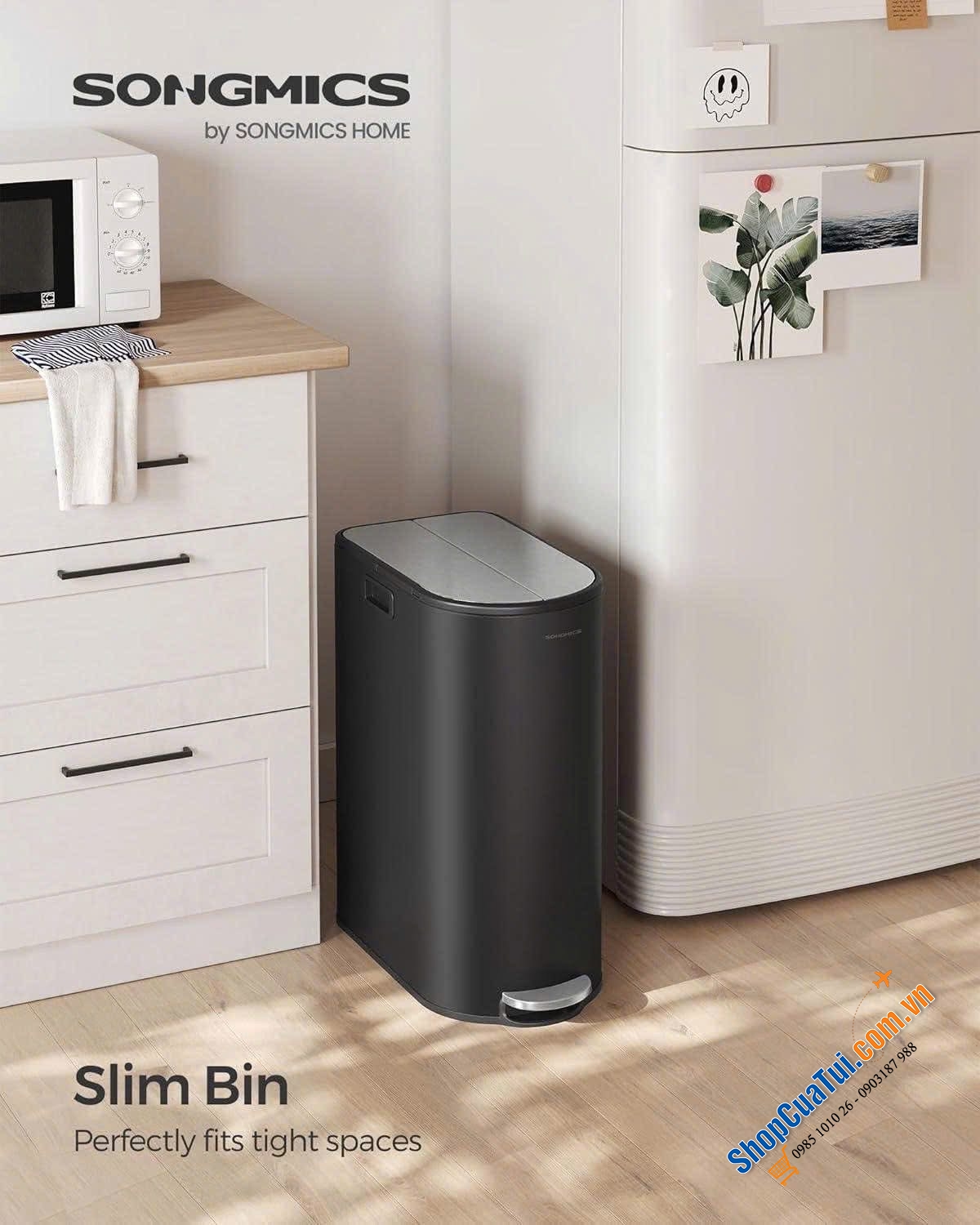 SIÊU PHẨM THÙNG RÁC ĐÔI SONGMICS 50L.