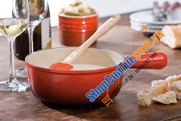 Quánh gang LeCreuset 18cm (màu đỏ Kirsche).