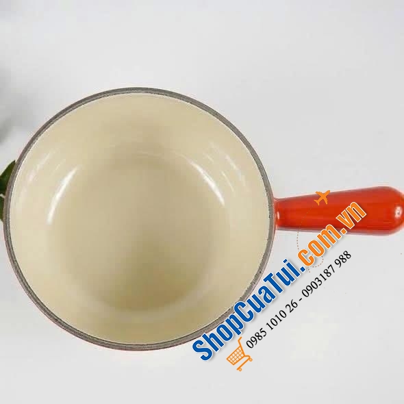 Quánh gang LeCreuset 18cm (màu đỏ Kirsche).