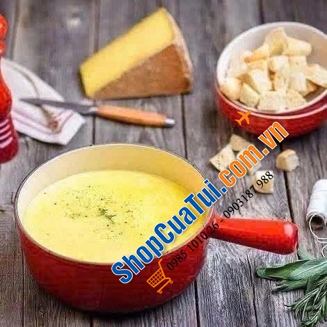 Quánh gang LeCreuset 18cm (màu đỏ Kirsche).