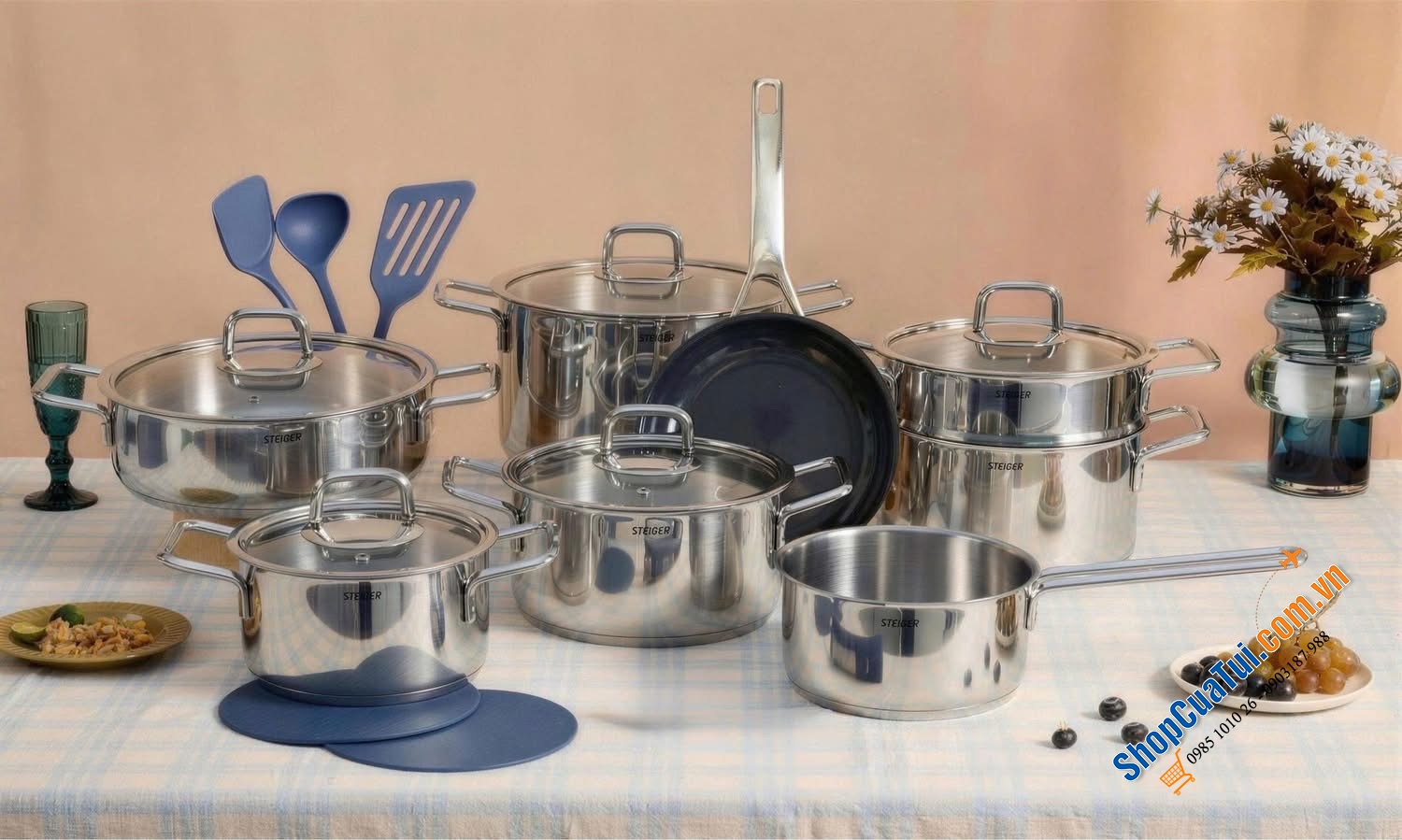 STEIGER DIAMOND – SET NỒI 8 MÓN “ALL-IN-ONE” CHO MỌI GIAN BẾP HIỆN ĐẠI.