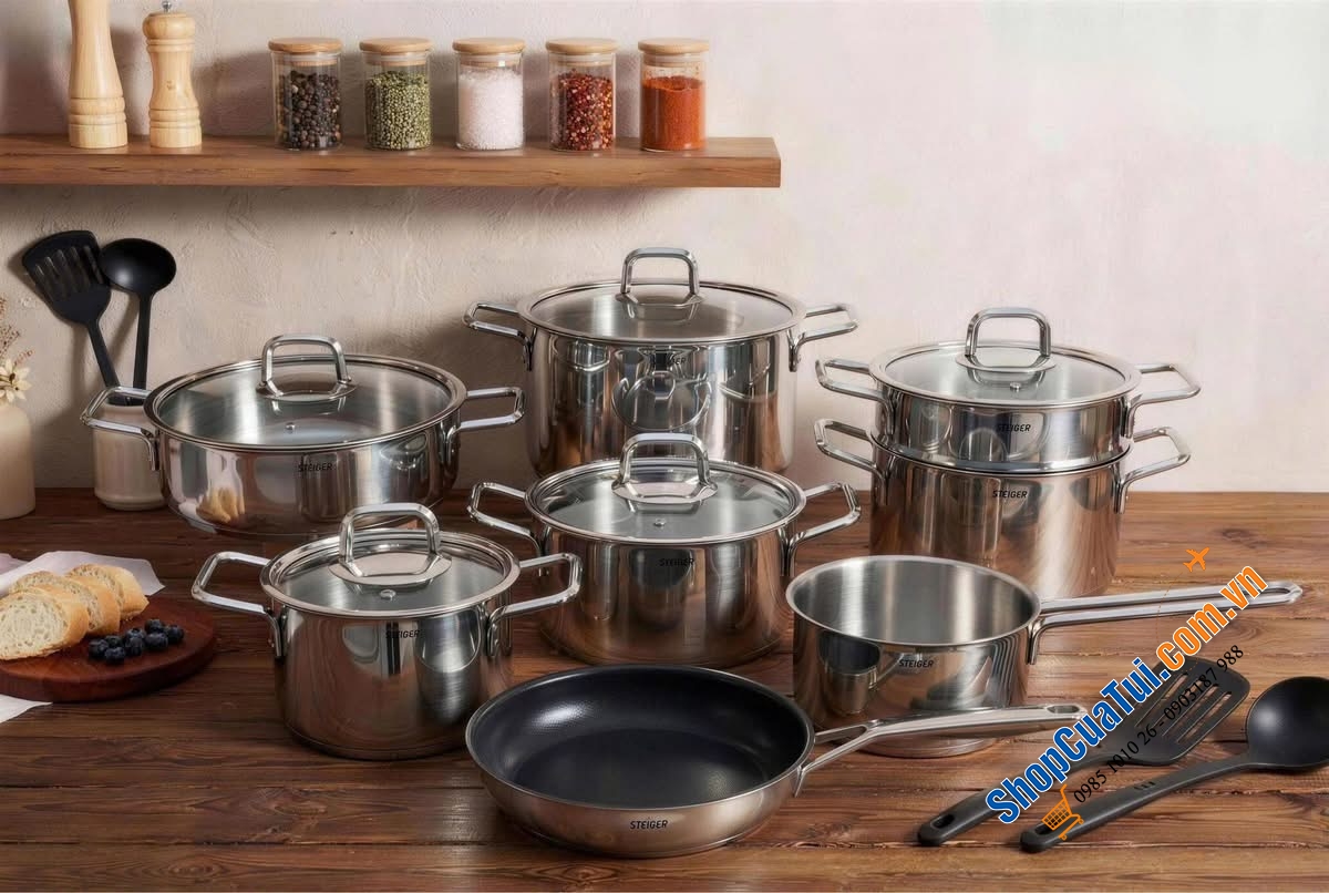 STEIGER DIAMOND – SET NỒI 8 MÓN “ALL-IN-ONE” CHO MỌI GIAN BẾP HIỆN ĐẠI.