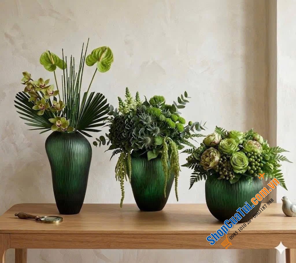 Bình hoa Carving Green Stain của IVV.