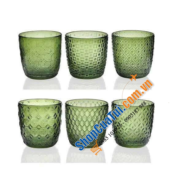 Set 6 cốc IVV Sixties Assorted Patterns Amber 310ml.