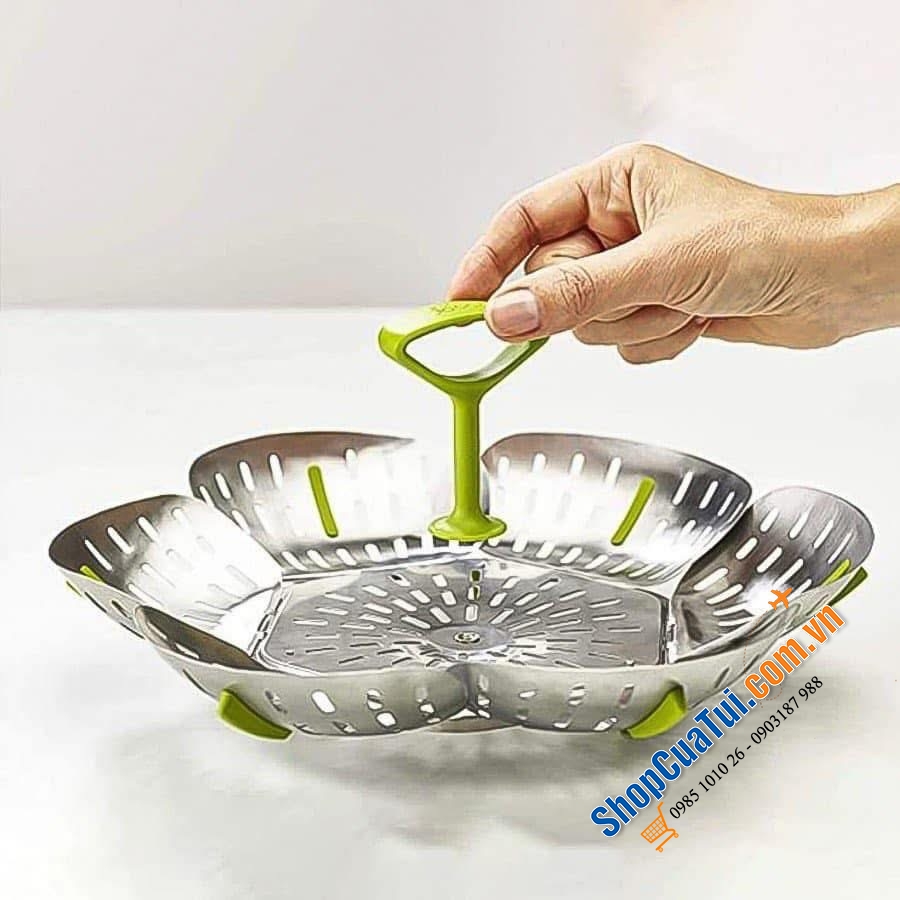 XỬNG HẤP JOSEPH KOSEPH 45033 BLOOM STEEL ZUSAMMENKLAPPBARER DAMPFGAREINSAZT AUS EDELSTAHL - GRUN VE 4 (INOX).