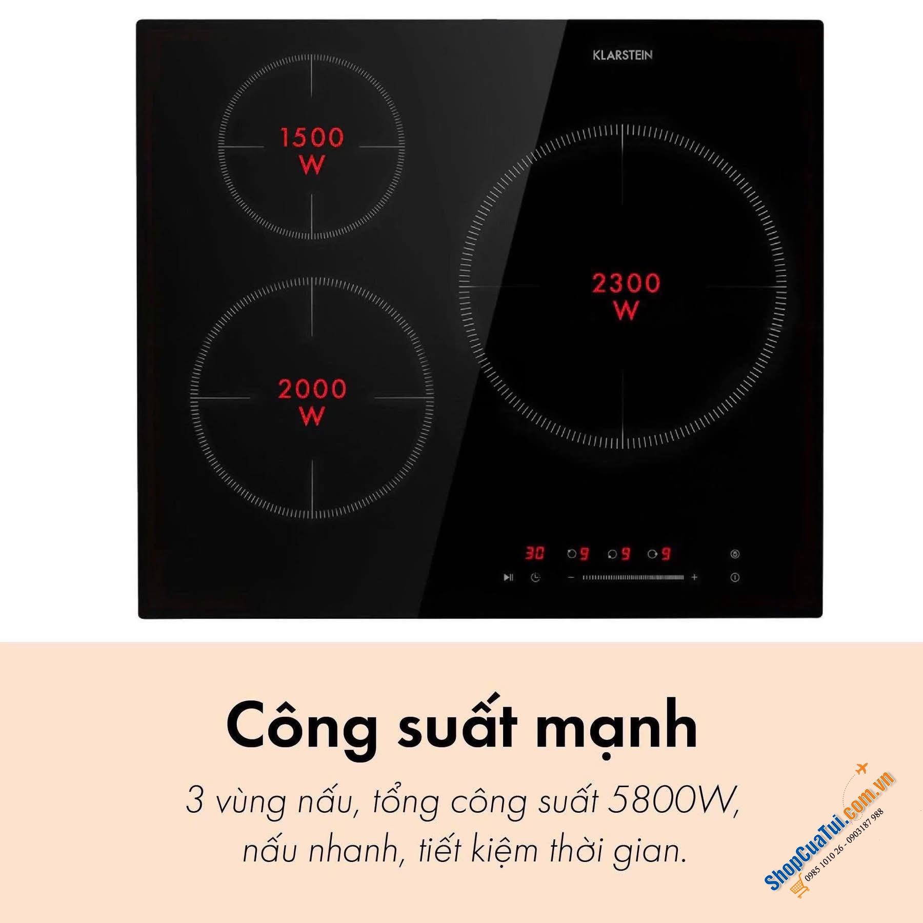 Bếp từ KLARSTEIN DELICATESSA 3 VÙNG NẤU.