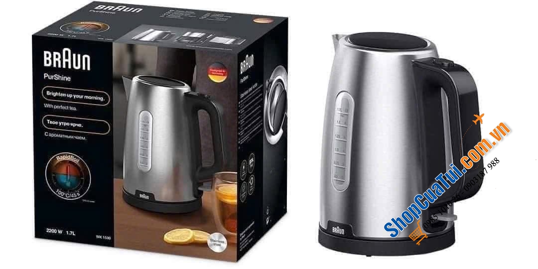 Ấm siêu tốc Braun WK1500BK.