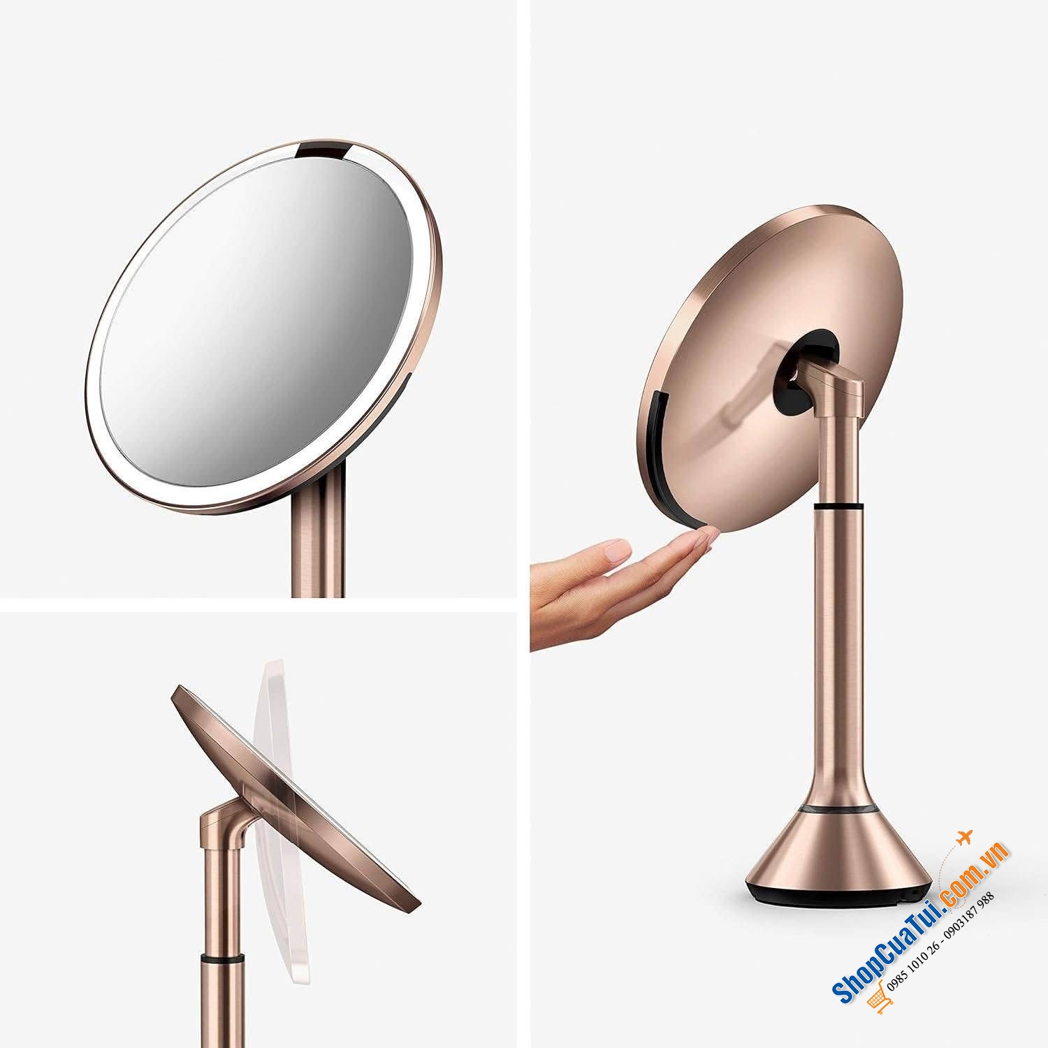 Gương trang điểm cảm ứng cao cấp Simplehuman.