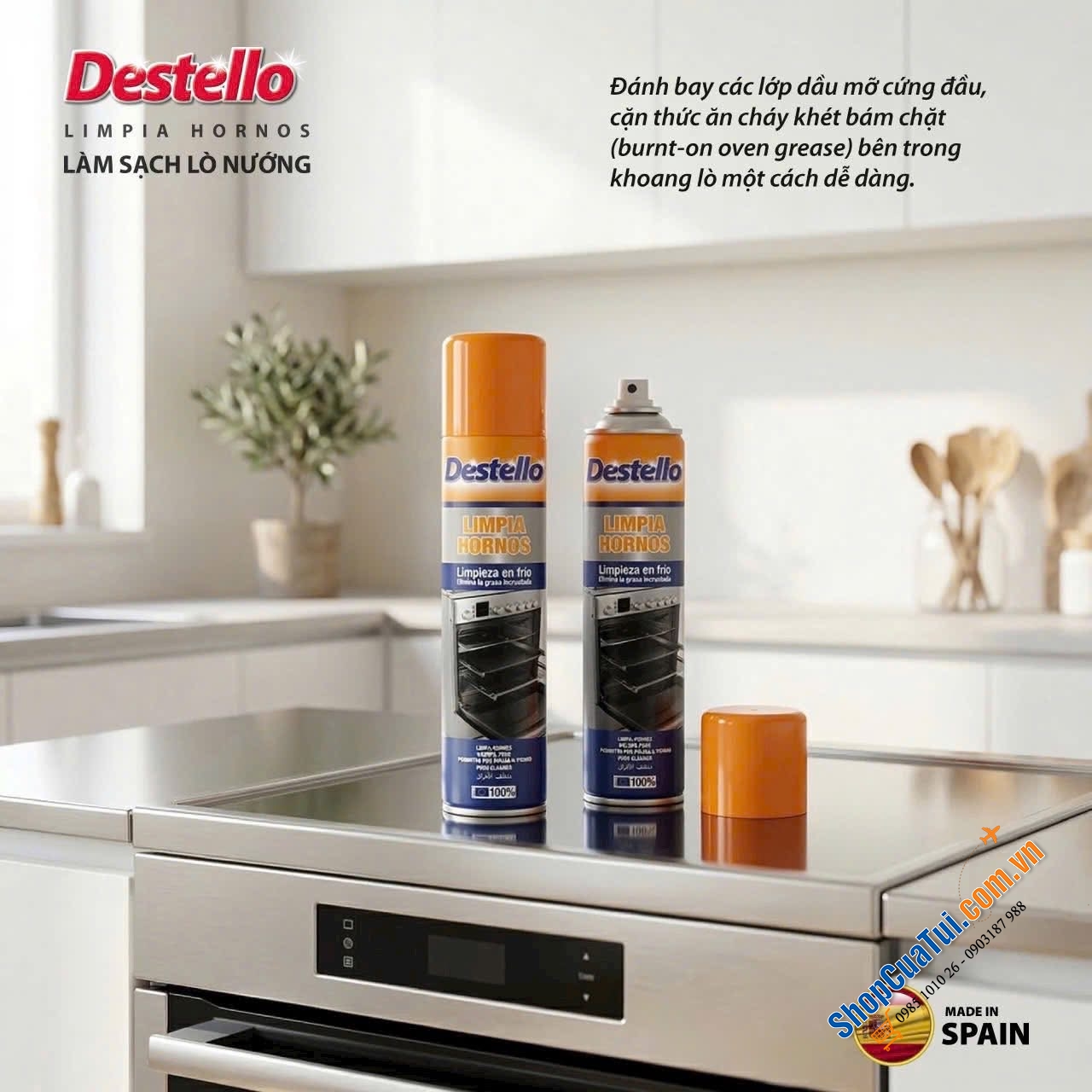 XỊT TẨY DẦU MỠ DESTELLO OVEN CLEANER – \