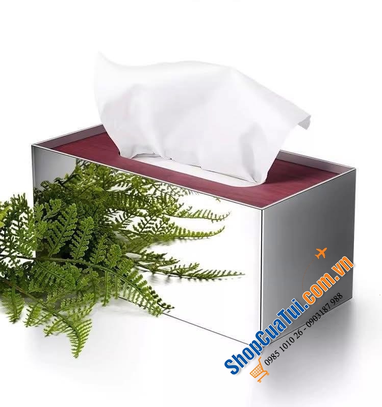 Hộp giấy ăn inox gỗ Modern sang xịn.