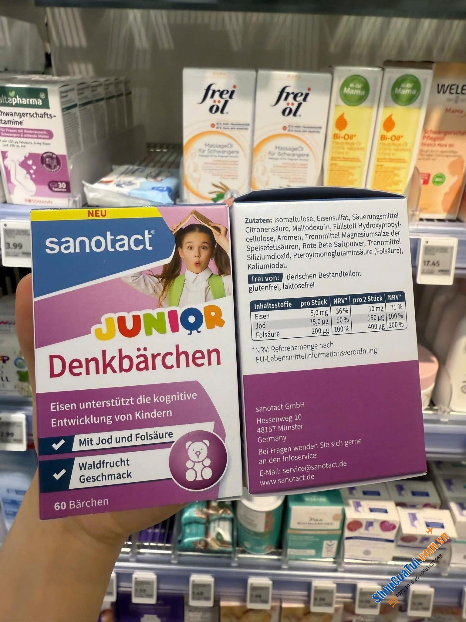 VIÊN SẮT VÀ IOT SANOTACT JUNIOR CHO TRẺ EM - hàng nội địa Đức.