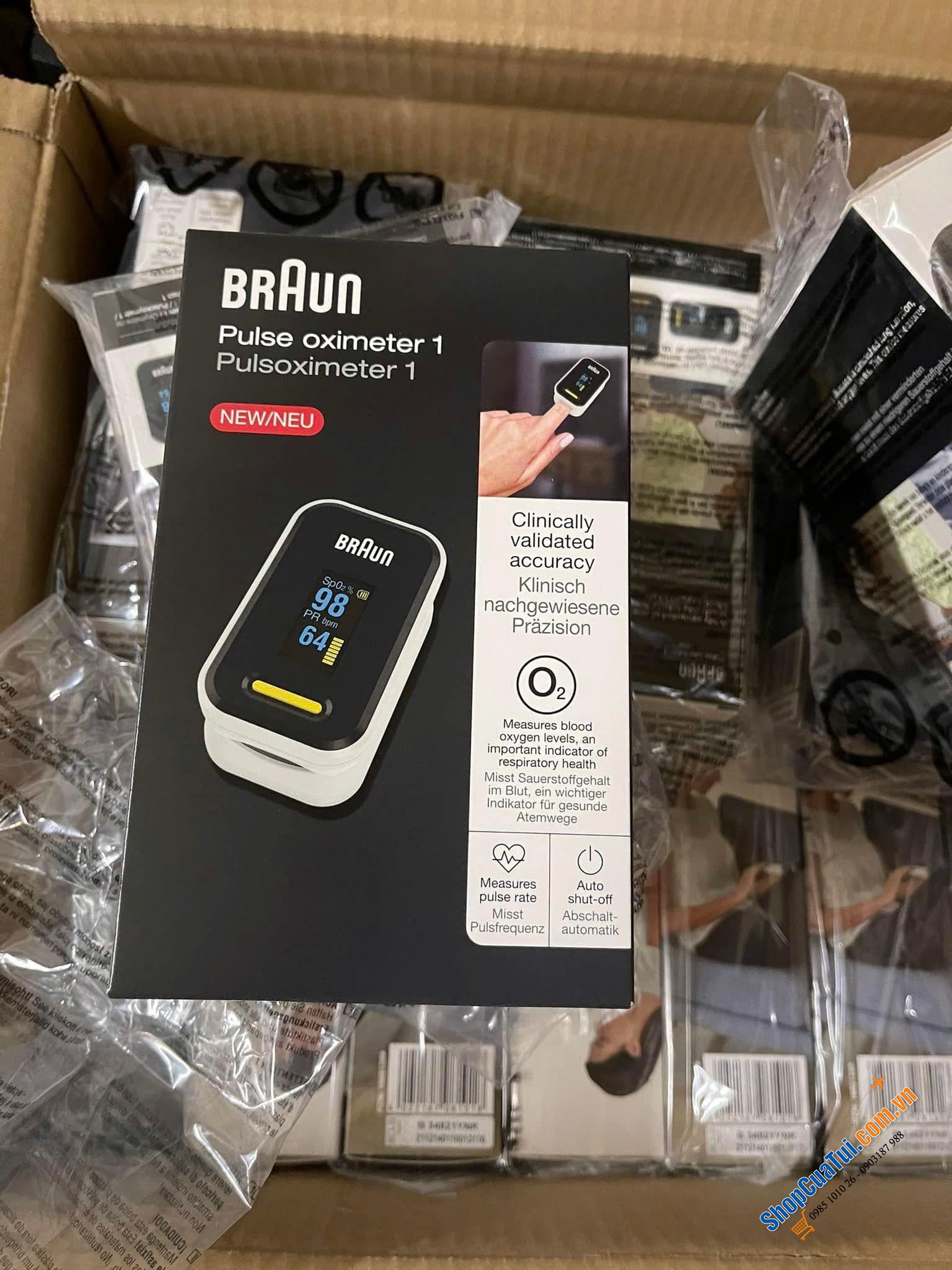 Máy đo nồng độ oxi SP02 Braun.