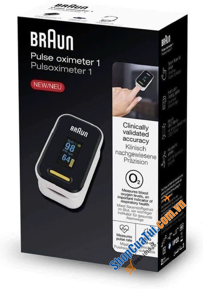 Máy đo nồng độ oxi SP02 Braun.