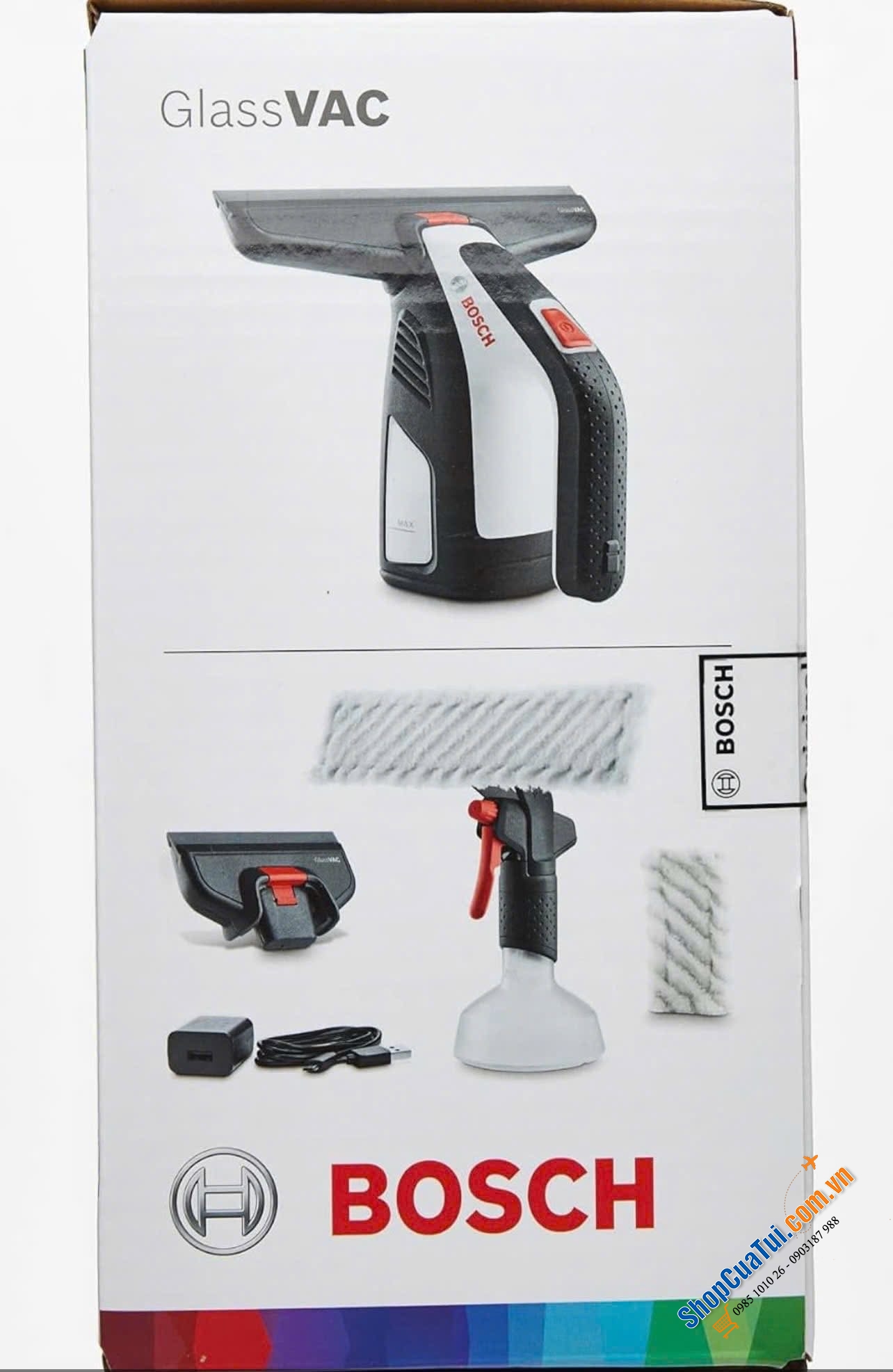 MÁY LAU KÍNH BOSCH GLASSVAC POWER PROTECTION PLUS  (Bản 2 đầu hút).