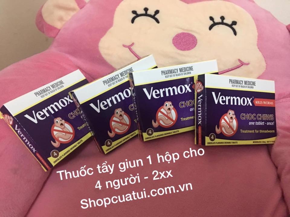 Thuốc tẩy giun sán Vermox vỉ 4 viên
