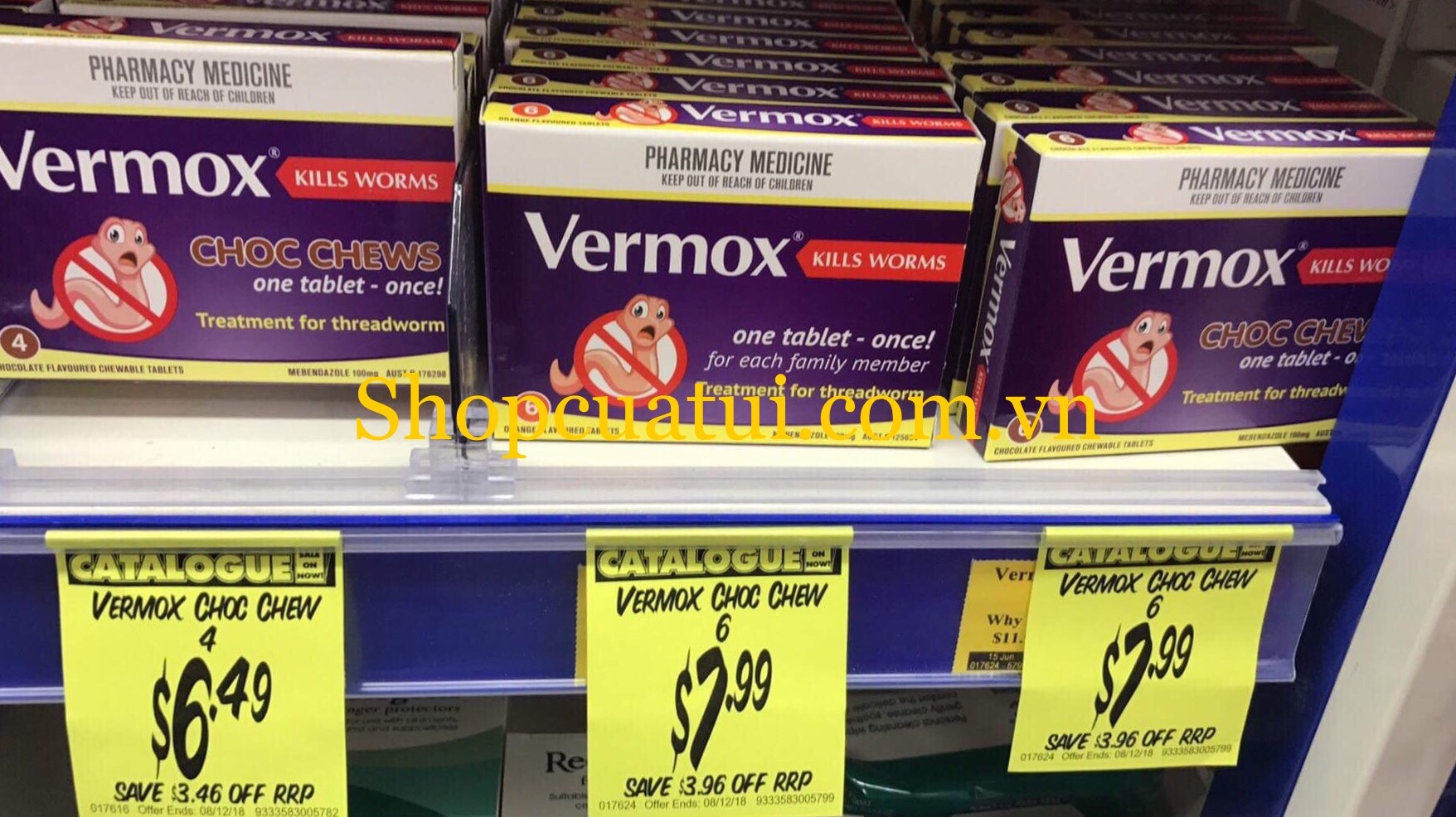 Thuốc tẩy giun sán Vermox vỉ 4 viên