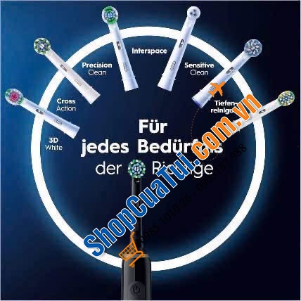 Set 2 bàn chải đánh răng Oral B Pro Series 3 Màu Đen Hồng - Made in Germany.