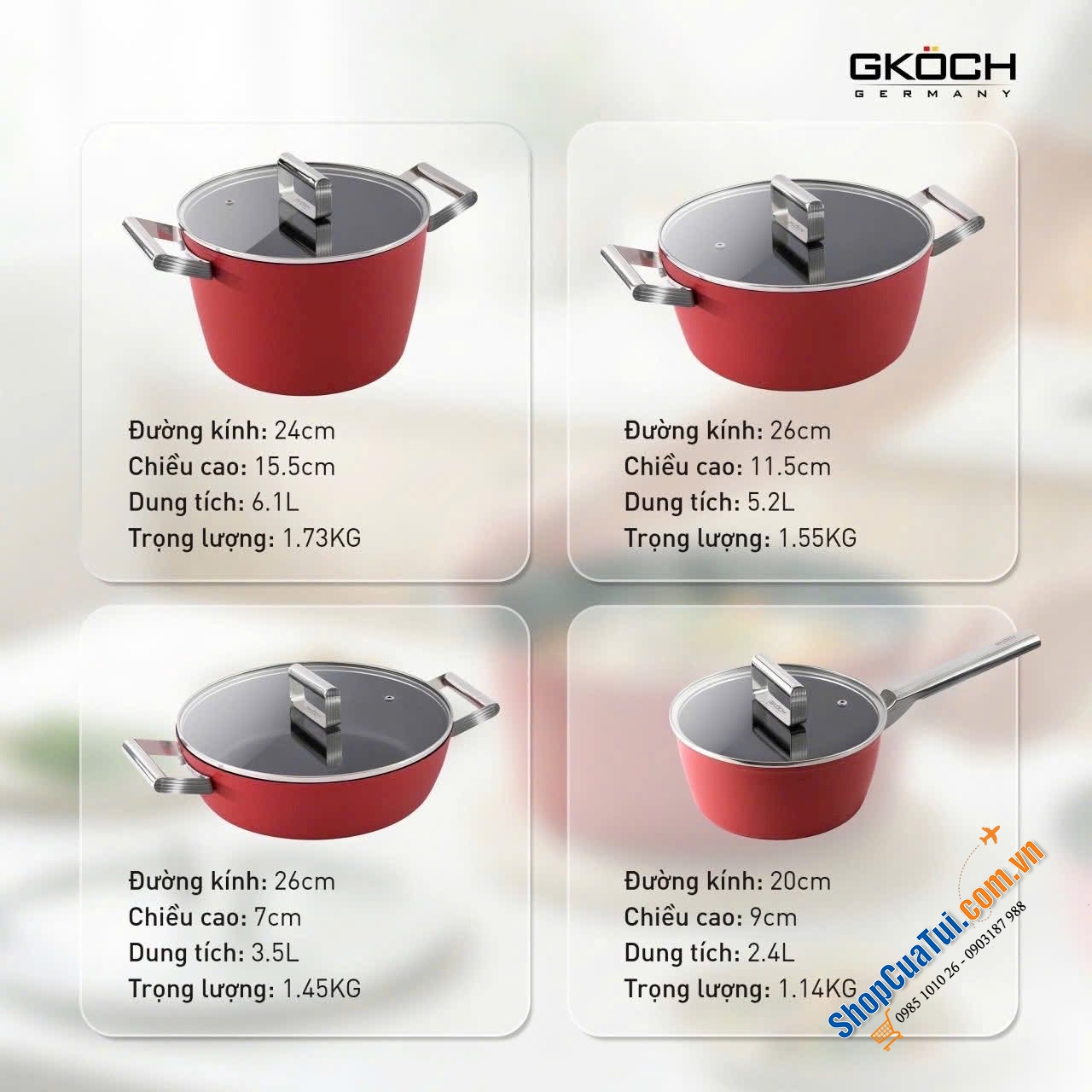 NÂNG TẦM GIAN BẾP VỚI BỘ NỒI 4 món cao cấp GKÖCH.