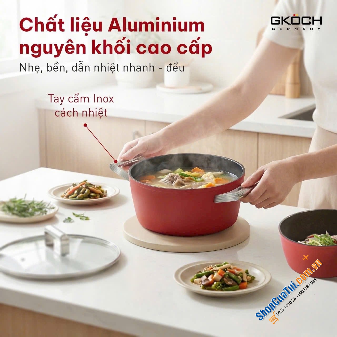 NÂNG TẦM GIAN BẾP VỚI BỘ NỒI 4 món cao cấp GKÖCH.