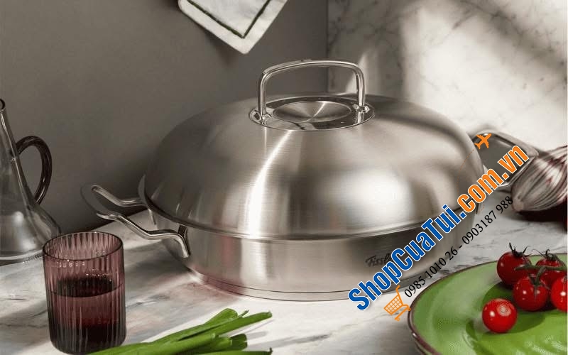 SIÊU PHẨM CHẢO FISSLER PROFI 2 QUAI KÈM VUNG INOX size 24 và 28cm - MADE IN GERMANY.