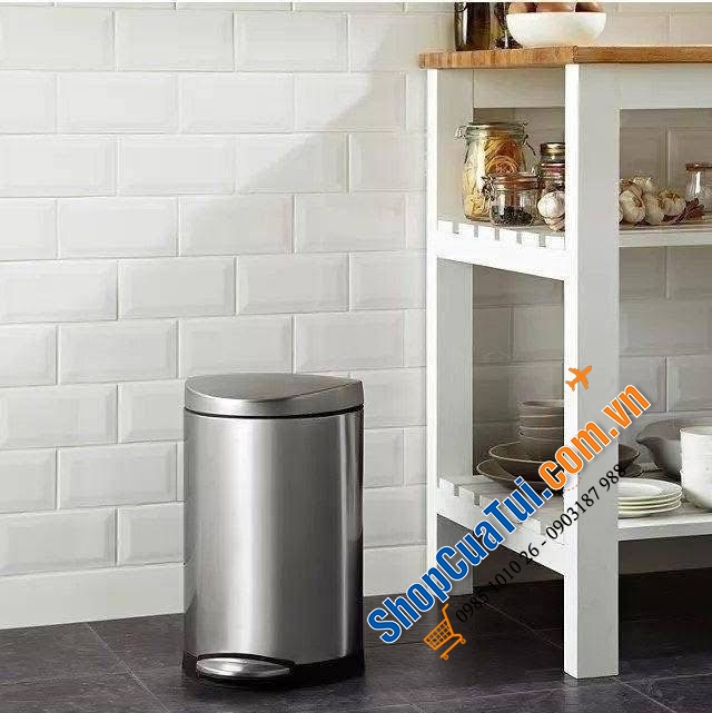 Thùng rác bán nguyệt Simplehuman 6l.